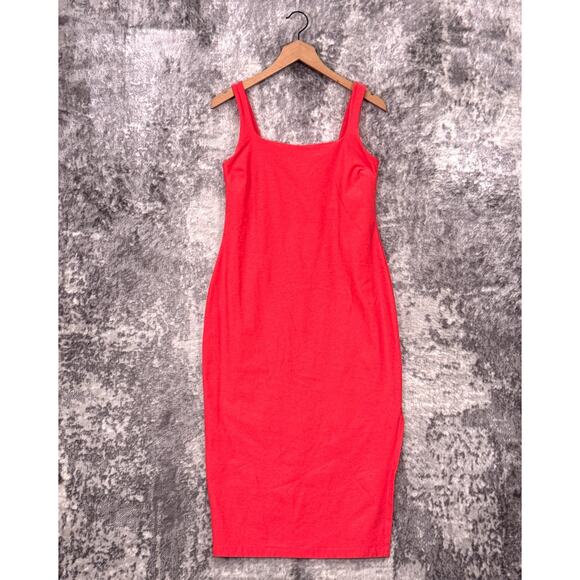 Beyond Yoga Dress Large Womens Icon Midi Pink Coral Spacedye Side Slit - Picture 1 of 10